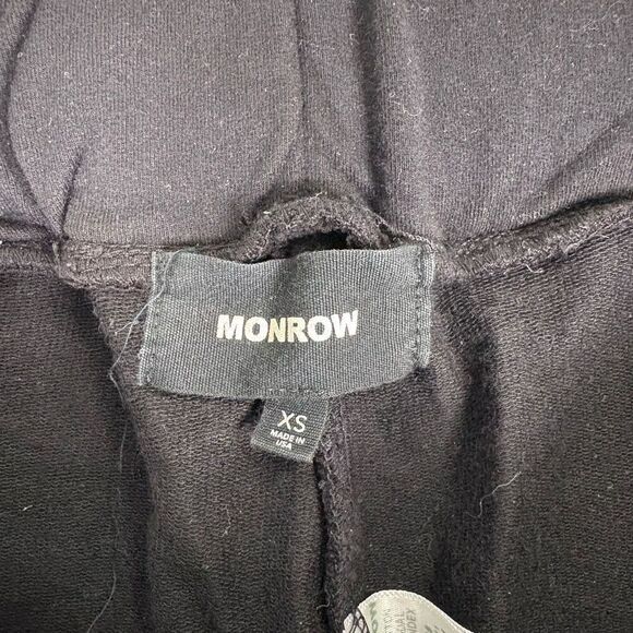 Monrow Black with Black & White Tie Dye Sides Jogger Sweatpants Size XS - Picture 11 of 12